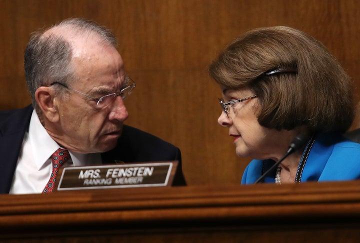 Sens. Chuck Grassley (R-Iowa) and Dianne Feinstein (D-Calif.) are the chairman and the ranking member, respectively, of the Judiciary Committee. Their committee will consider Kavanaugh's nomination this week.