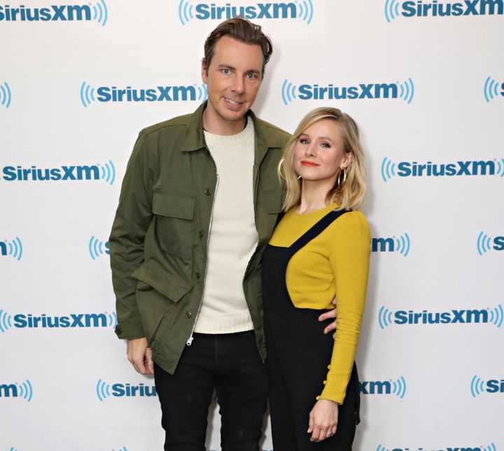 Dax Shepard and Kristen Bell at the SiriusXM Studios on March 22, 2017. 