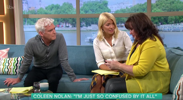 ﻿Holly Willoughby comforts Coleen on 'This Morning'