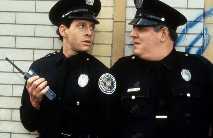 Steve Guttenberg, left, in "Police Academy 2: Their First Assignment."