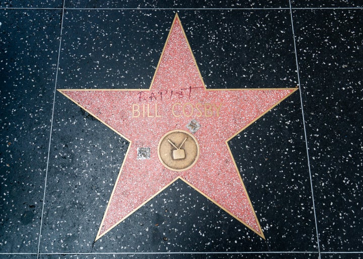 Bill Cosby’s star on the Walk of Fame in Los Angeles on Aug. 28, 2018. It was vandalized again on Sept. 3.