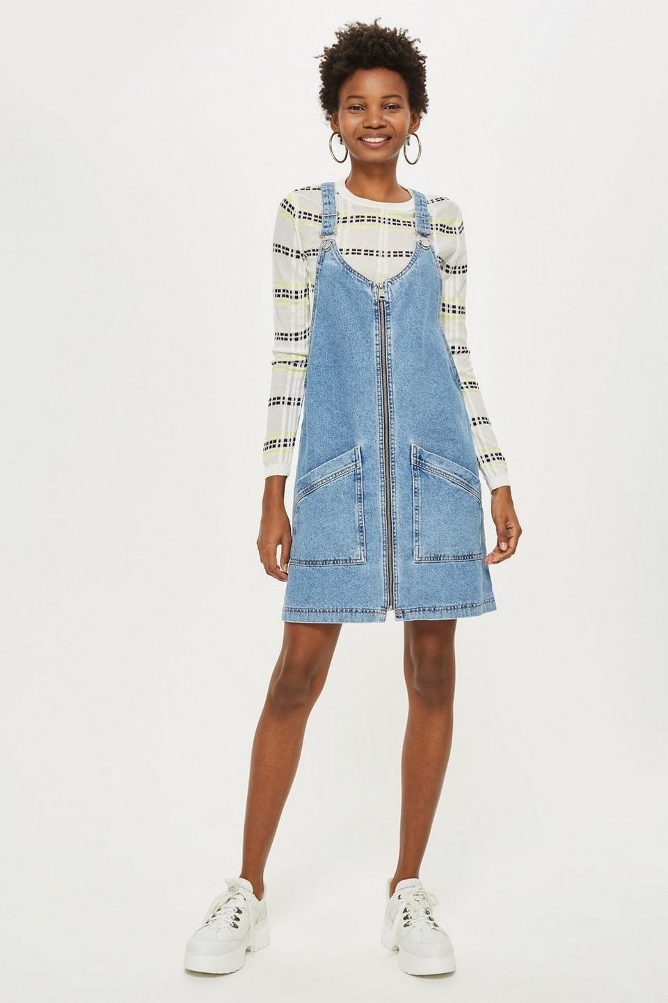 Zip up pinafore clearance dress