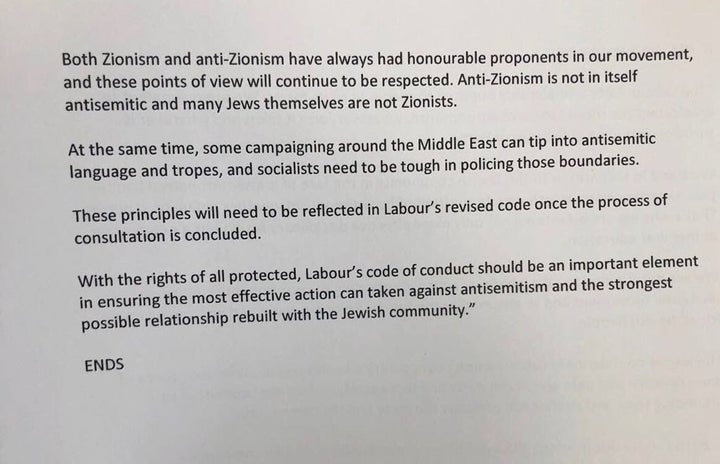 The Corbyn statement