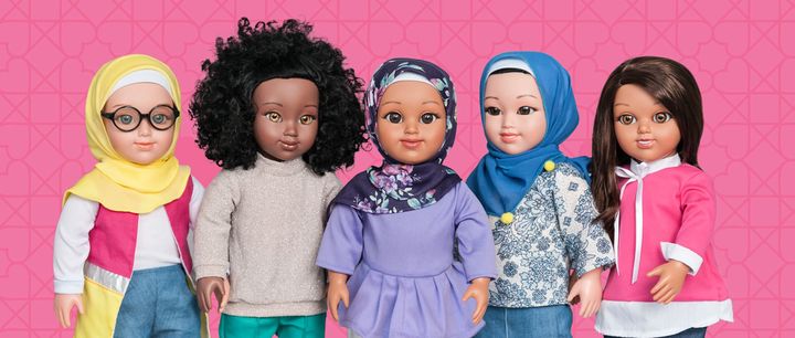 From the left, the five Salam Sisters dolls are Layla, Karima, Yasmina, Nura and Maryam.