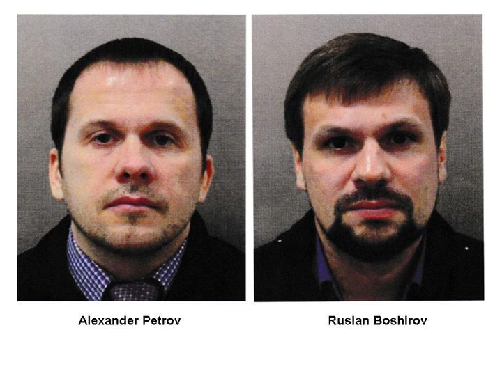 Alexander Petrov and Ruslan Boshirov, who are formally accused of attempting to murder former Russian intelligence officer Sergei Skripal and his daughter Yulia in Salisbury, England.