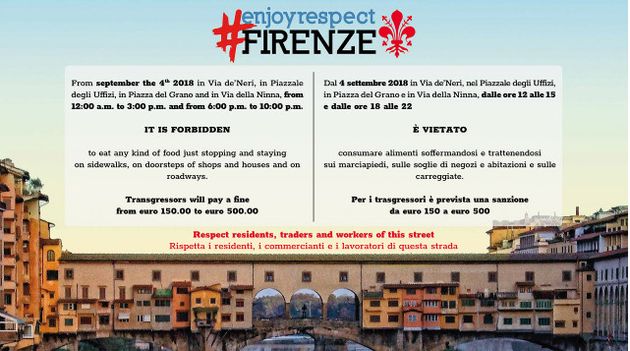 Florence Tourists Face Fines of €500 For Snacking In The Street ...