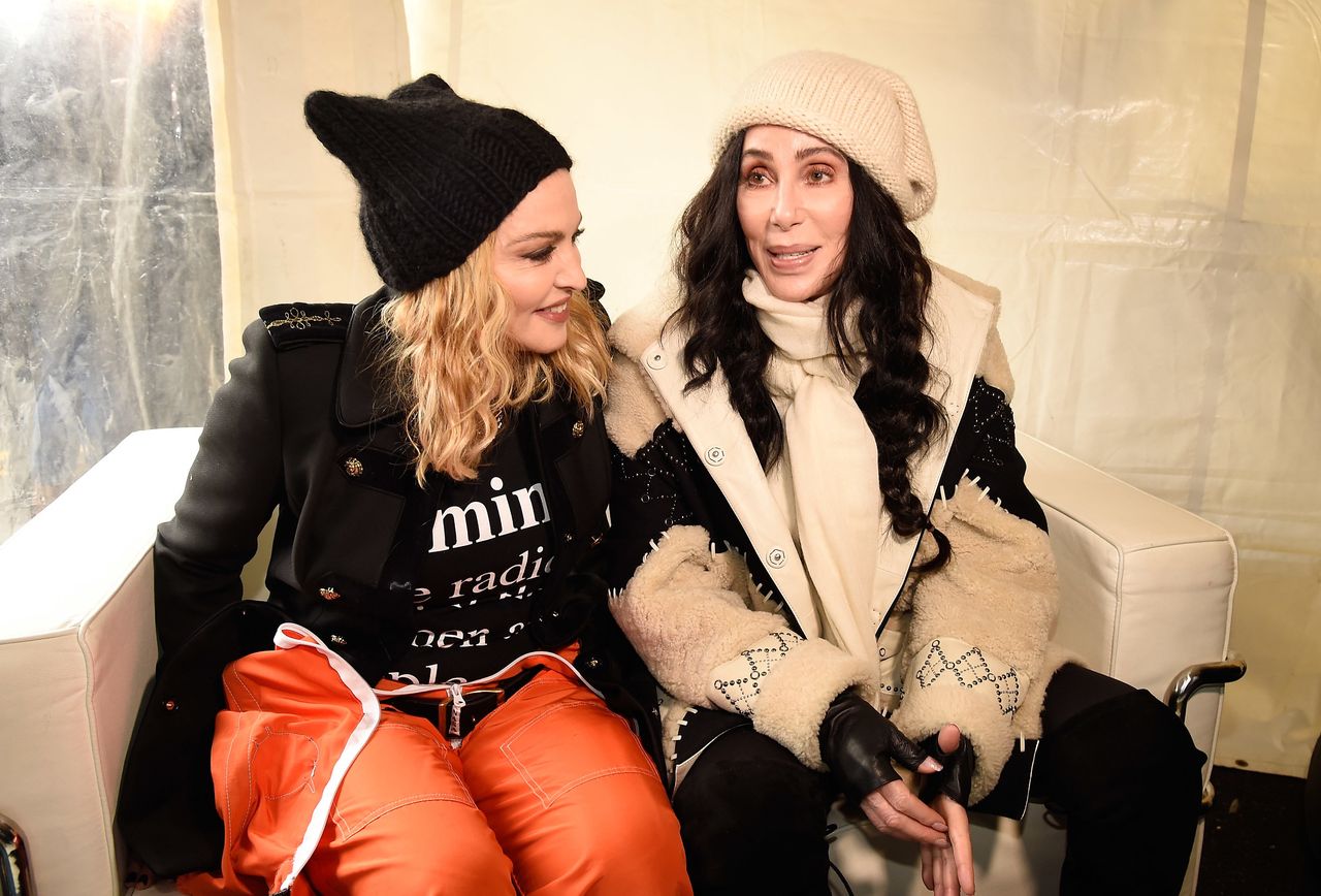 Madonna and Cher at the Women's March on Washington in January 2017.