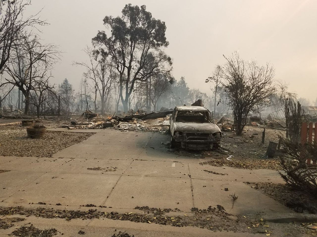 The Edneys' property after the fires -- Oct. 2017