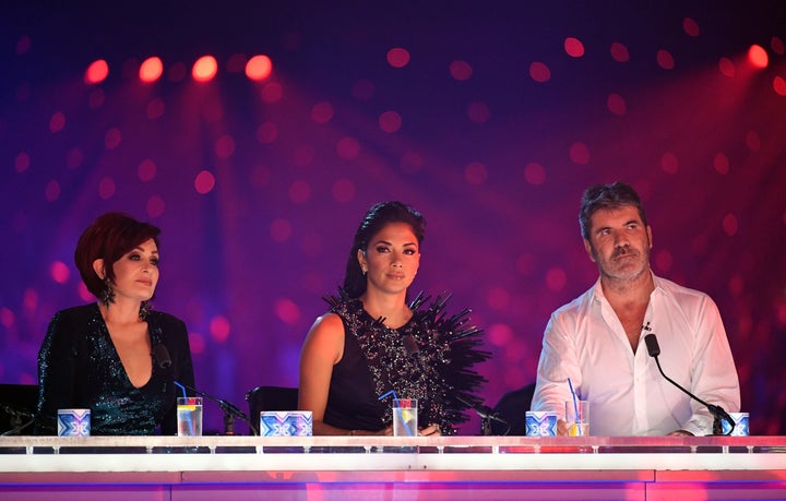 Sharon with her former co-stars Nicole Scherzinger and Simon Cowell