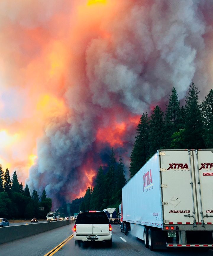 The fire cut miles off Interstate 5 and there was no immediate response to the reopening.