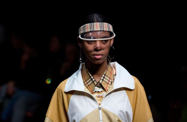 A model on the catwalk during the Burberry Autumn/Winter 2018 London Fashion Week show in February 