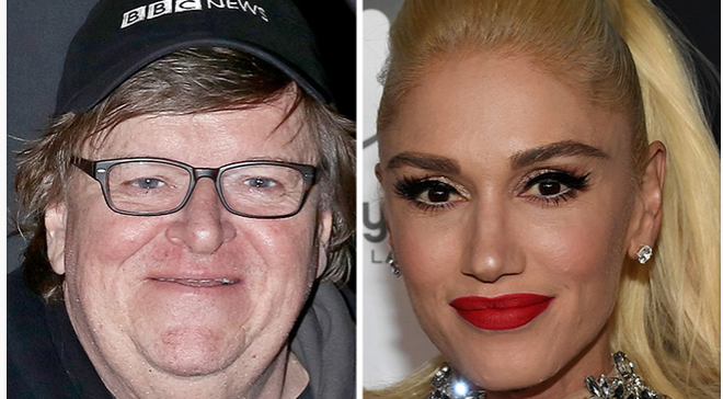 Michael Moore claims that Donald Trump launched his campaign because he was jealous of Gwen Stefani.