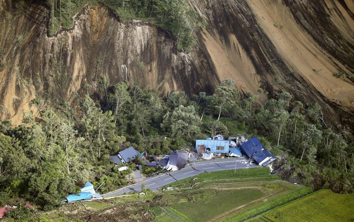 Dozens of people are missing after landslides buried entire towns, including Atsuma in Japan's northern island of Hokkaido.
