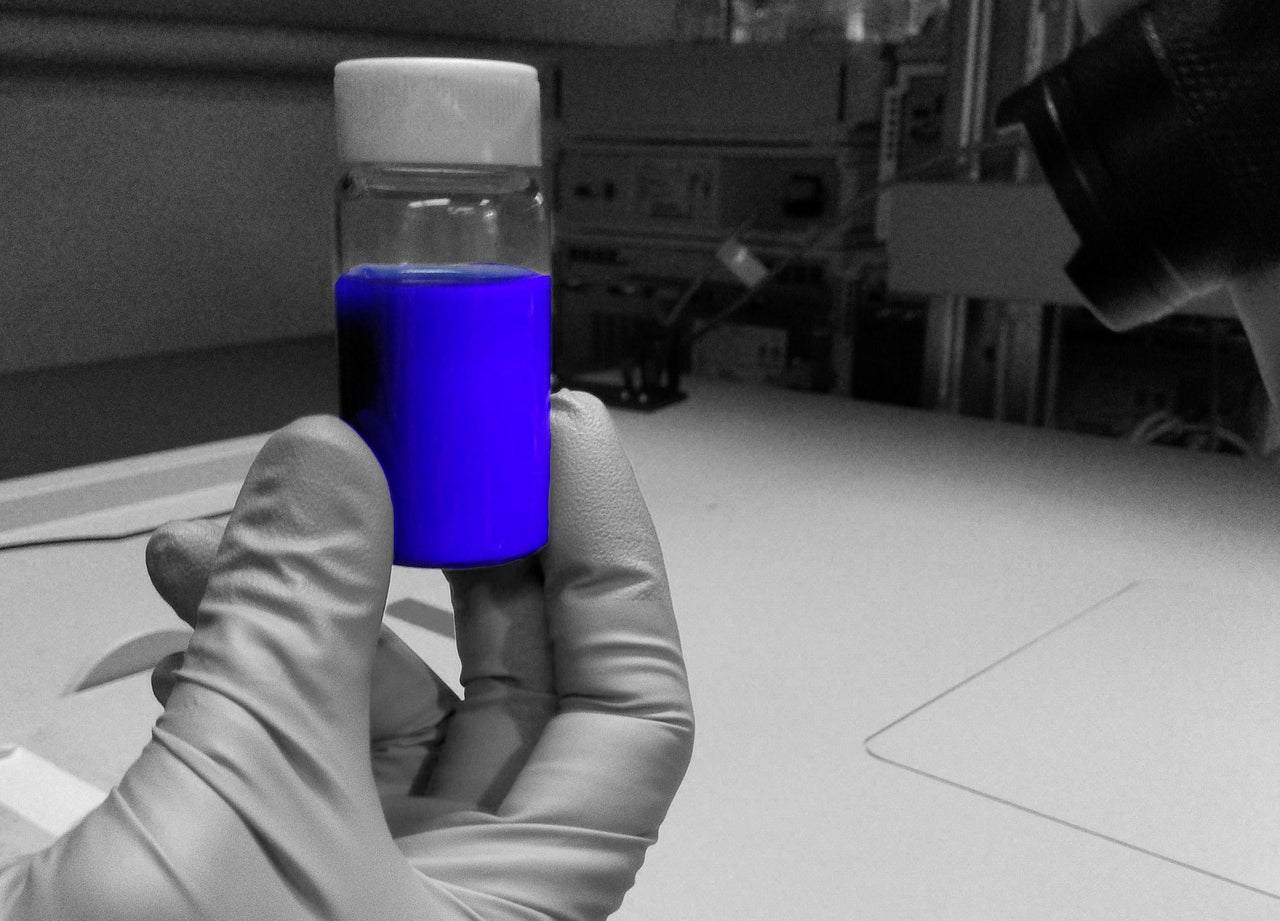 The final vial of Quantum Blue.