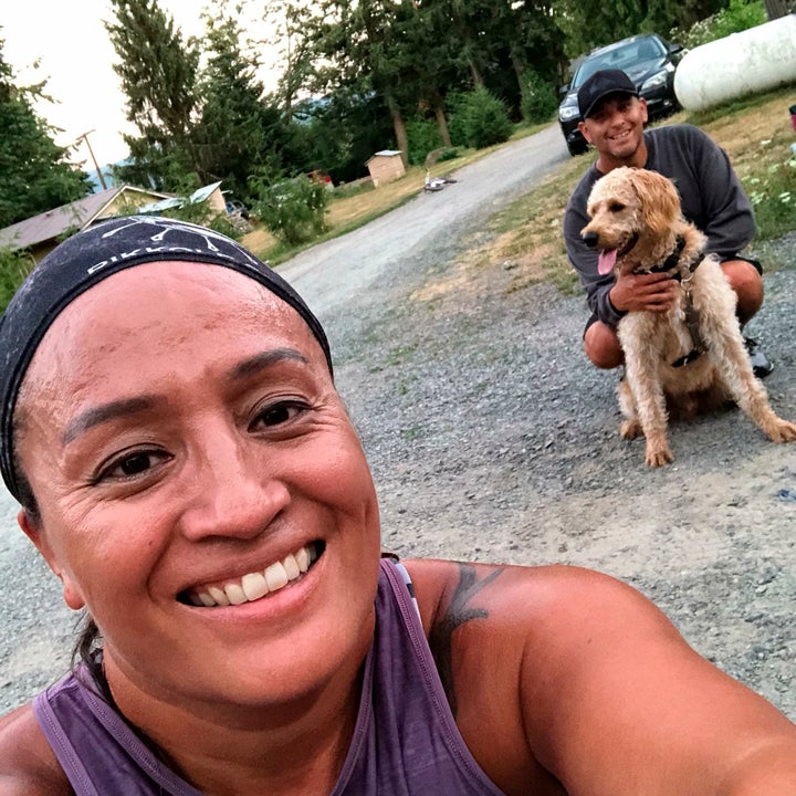 Joseph Johnson, right, and his wife Lona, left, of Whatcom County in Washington, pose with their late dog, Jax. “He was