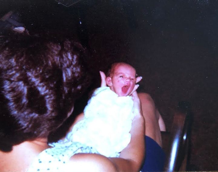 Nusbaum, as an infant, with her mother in 1979.