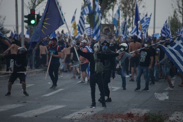 Αποτέλεσμα εικόνας για σκηνές βίας στο παμμακεδονικό συλλαλητήριο