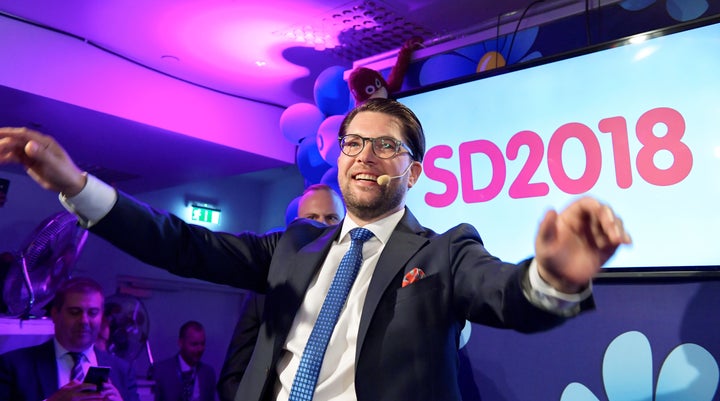 The Swedish Democrats, a far-right party with roots in the fringe of white supremacy and led by Jimmie Akesson (above), won 