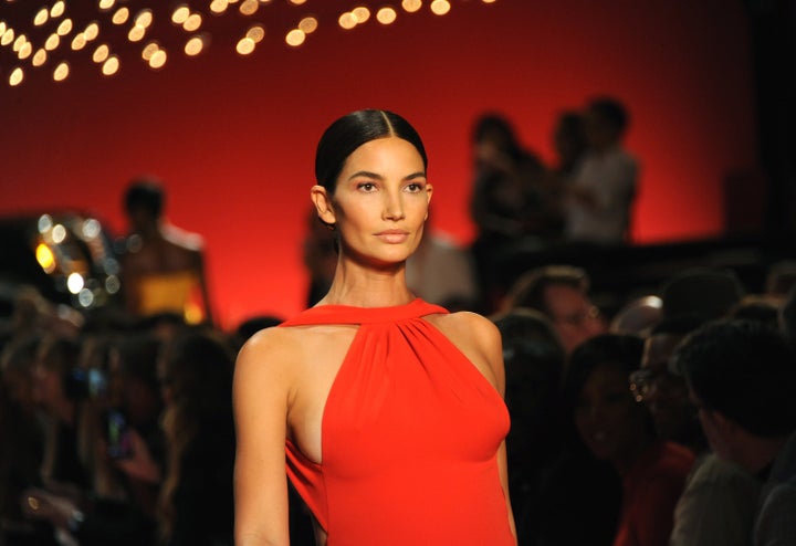 Model Lily Aldridge walks the runway for the Brandon Maxwell fashion show during New York Fashion Week, Sept. 8.