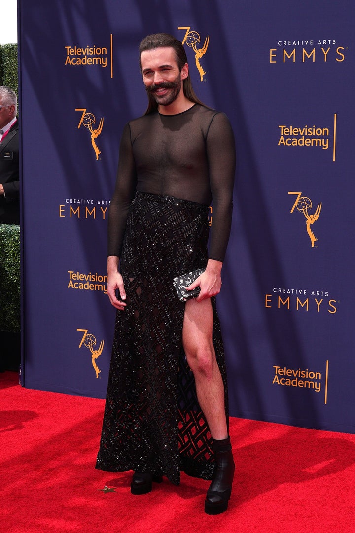 Jonathan Van Ness attends the 2018 Creative Arts Emmy Awards on Sept. 9, 2018, in Los Angeles.