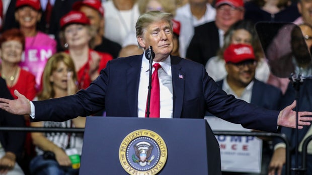 President Donald J. Trump holds a Make America Great Again rally Tuesday, July 31, 2018 at the Florida State Fair Grounds in Tampa Florida.
 (Photo by Thomas O'Neill/NurPhoto via Getty Images)