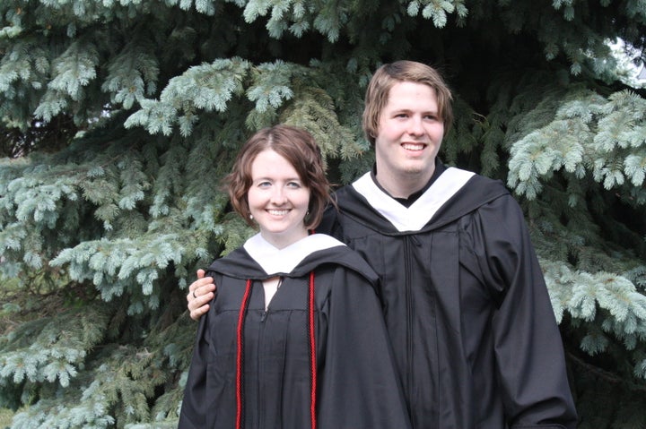 The couple at their college graduation in May 2009. 