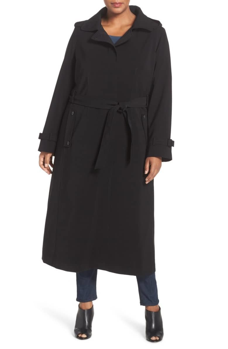 London fog long trench coat hotsell with detachable hood & liner