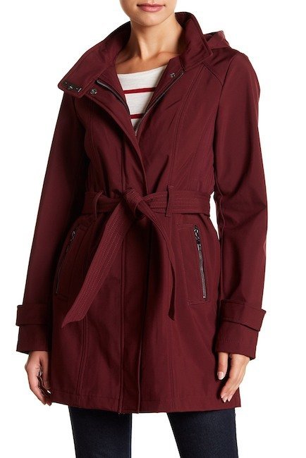 sebby softshell hooded trench coat