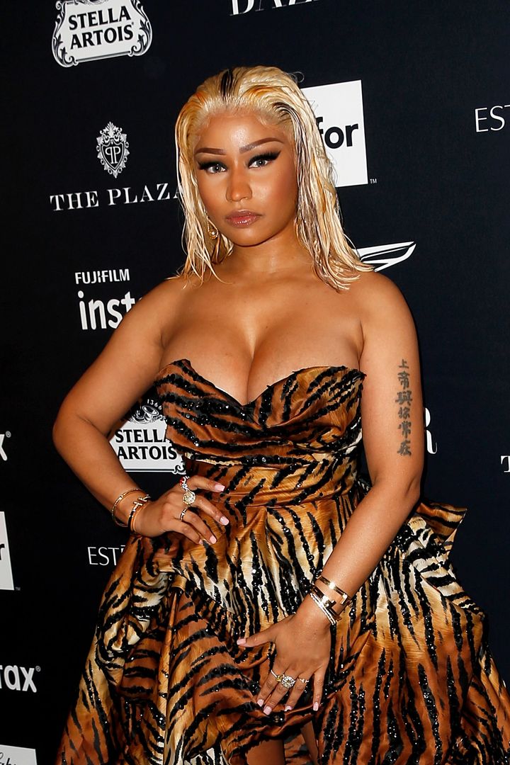 Nicki at the Harper's Bazarr Icons party, where the incident took placex