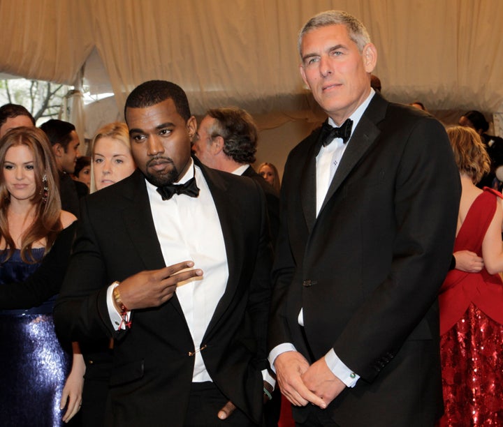 Lyor Cohen arrive and Kanye West at the Metropolitan Museum of Art Costume Institute Benefit in 2011.