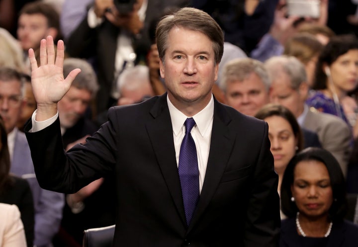 Kavanaugh is sworn in before the Senate judiciary committee during his Supreme Court confirmation hearing on Sept. 4.