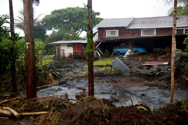 Hurricane Lane's heavy rains caused some flooding for a home in Hilo on Hawaii's Big Island.