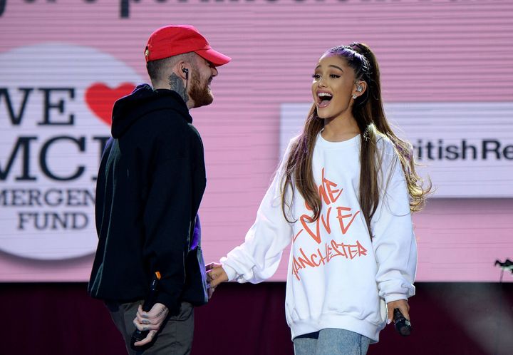 Mac and Ariana performing together at the One Love Manchester concert last year