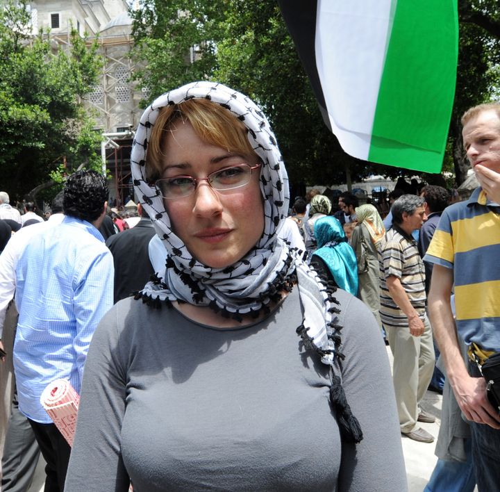Ewa Jasiewicz at a pro-Palestine event in 2010