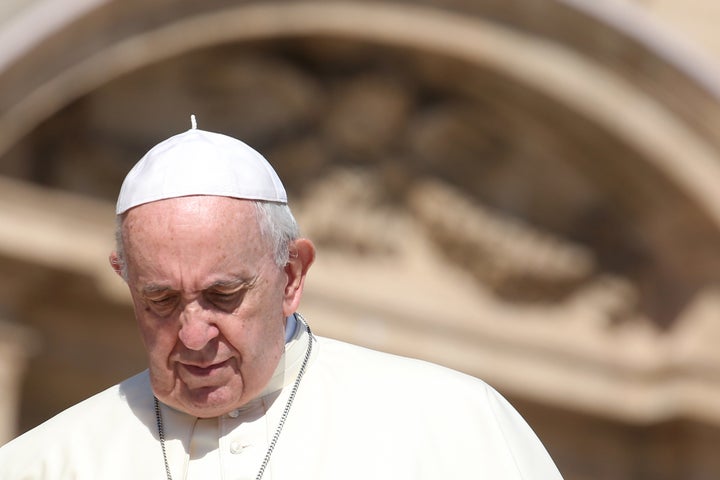  Pope Francis arrives in St, Peter's square for his weekly audience on September 12, 2018 in Vatican City, Vatican.