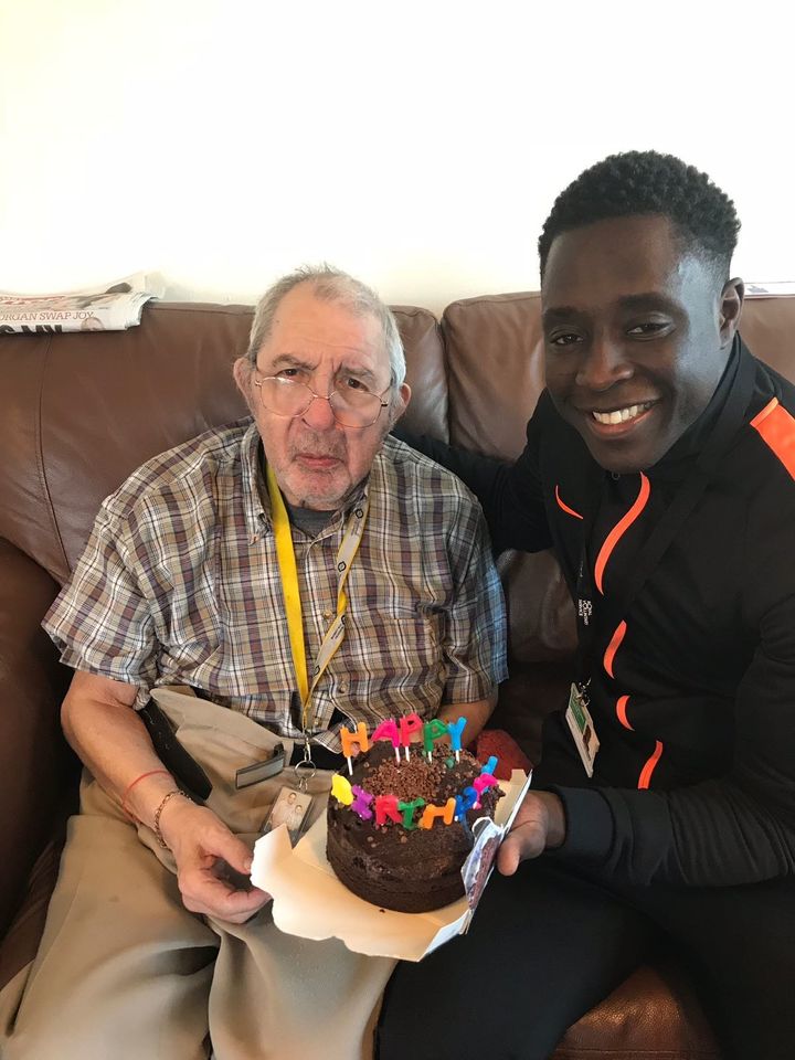 Aldo took Benny a cake on his birthday.