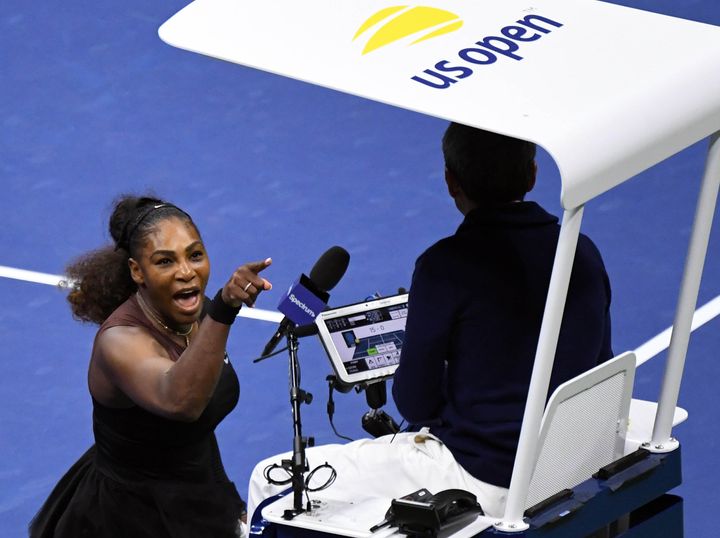 Serena Williams confronts chair umpire Carlos Ramos during the U.S. Open final that she ultimately lost to Naomi Osaka.