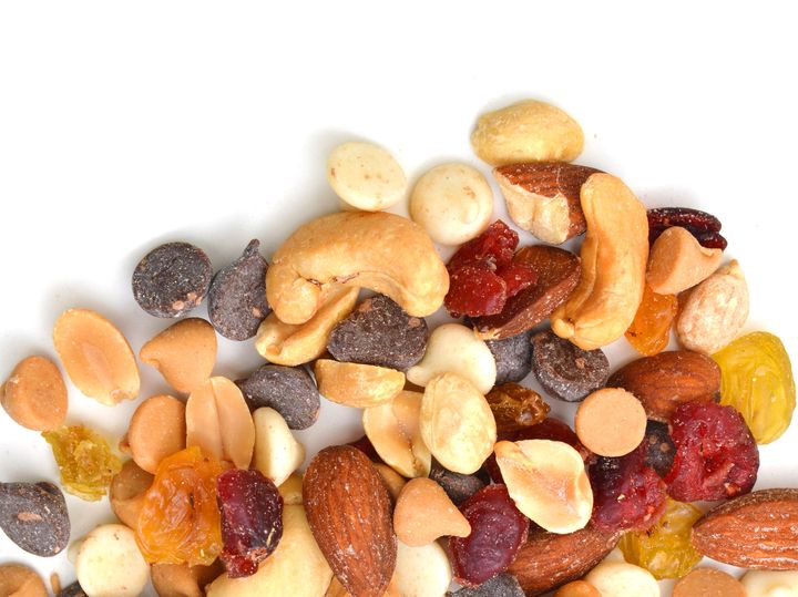 Make your own trail mix with a combination of dried fruit and nuts.