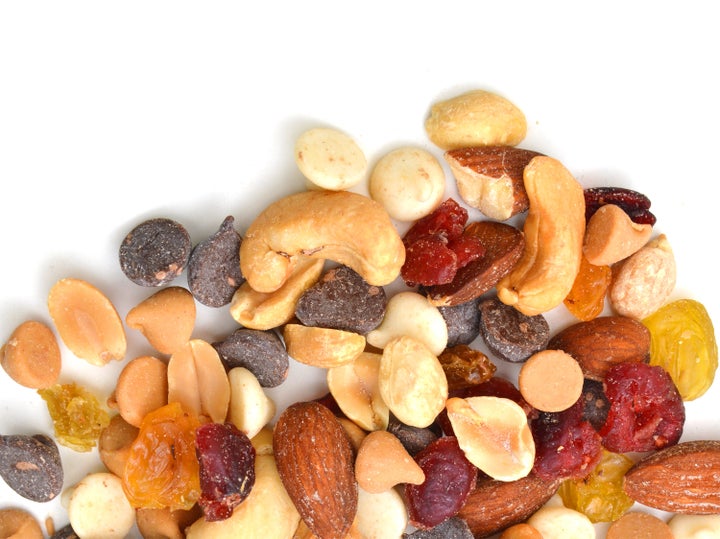 Make your own trail mix with a combination of dried fruit and nuts.