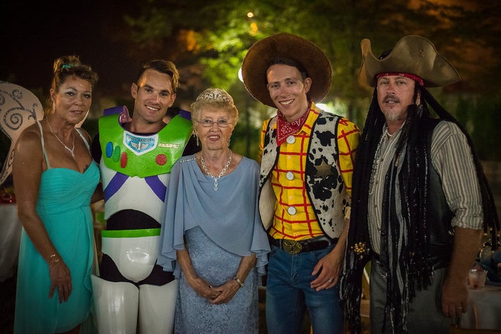 Bitner's family with the boys.