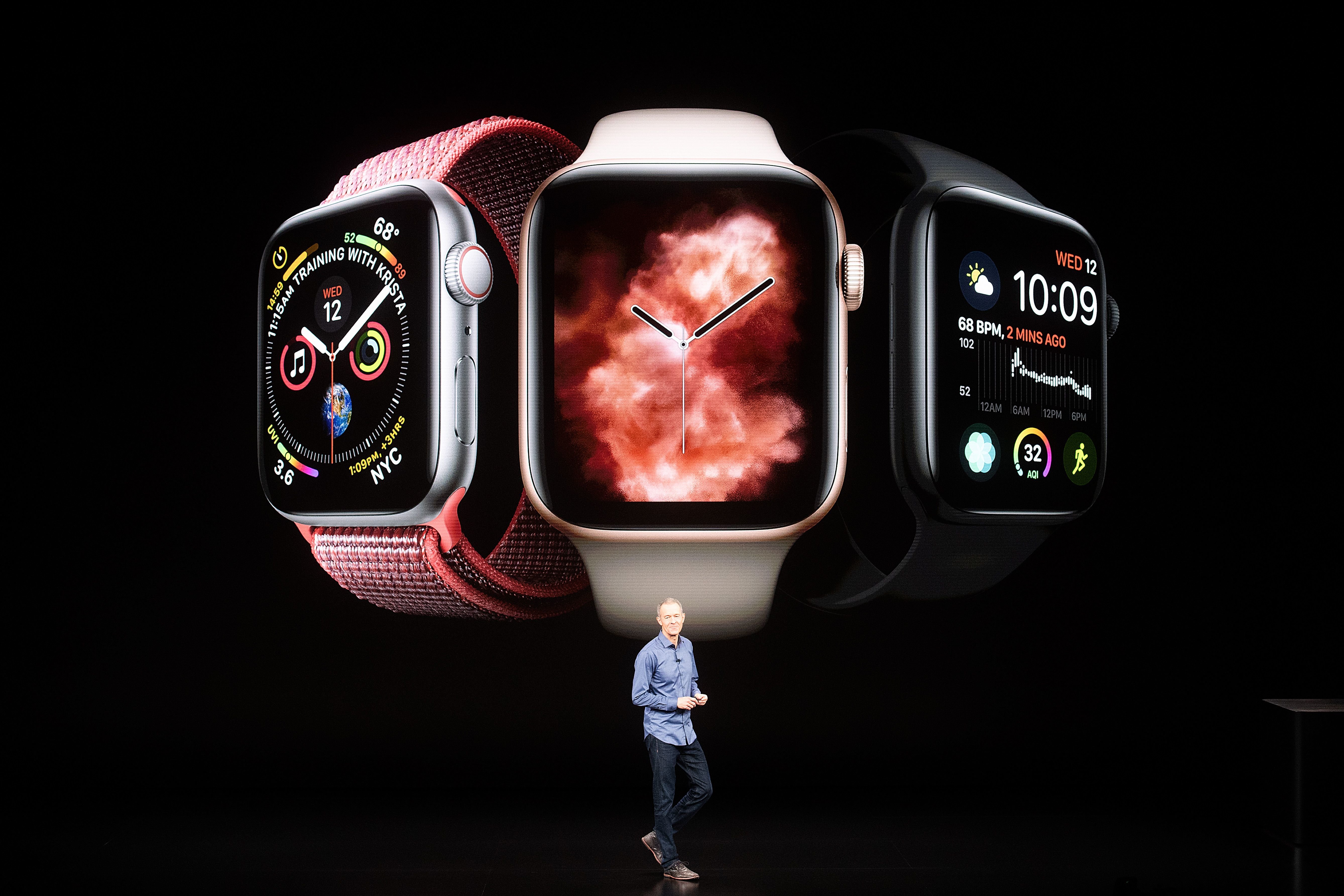 apple watch 4 on three