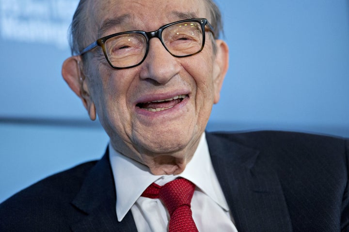 Alan Greenspan, former chairman of the U.S. Federal Reserve and president and founder of Greenspan Associates, during a Bloom