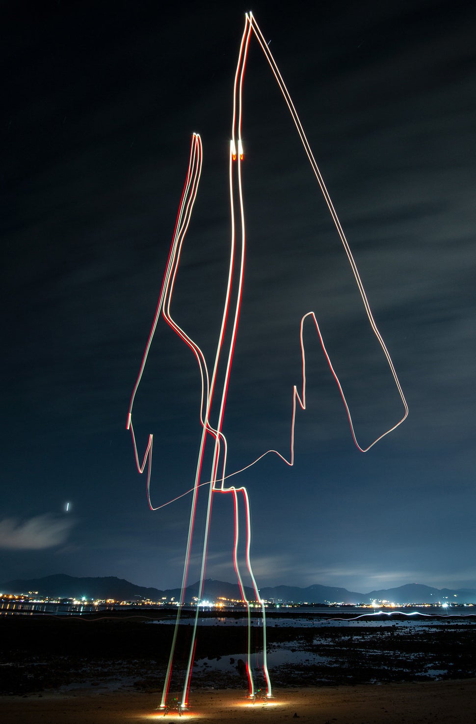 David Bowen's drone drew what looked like a tree in the sky.