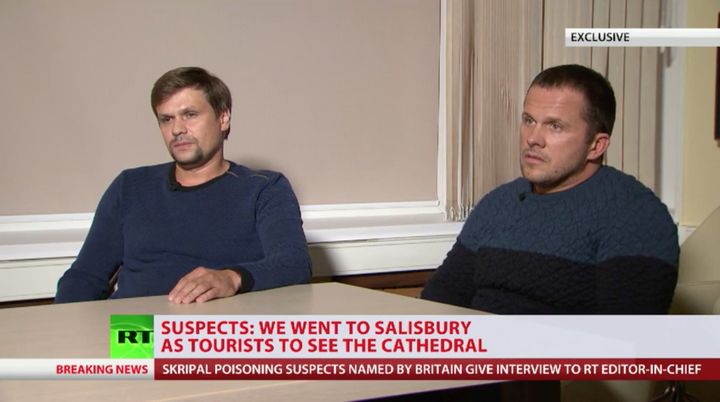 Petrov and Boshirov appearing on Russian State TV earlier this week.