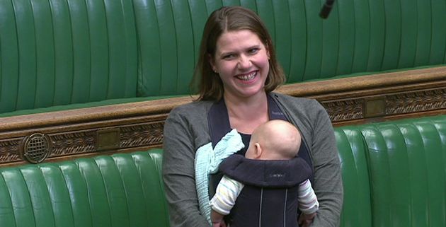 Lib Dem MP Jo Swinson with her baby son Gabriel 