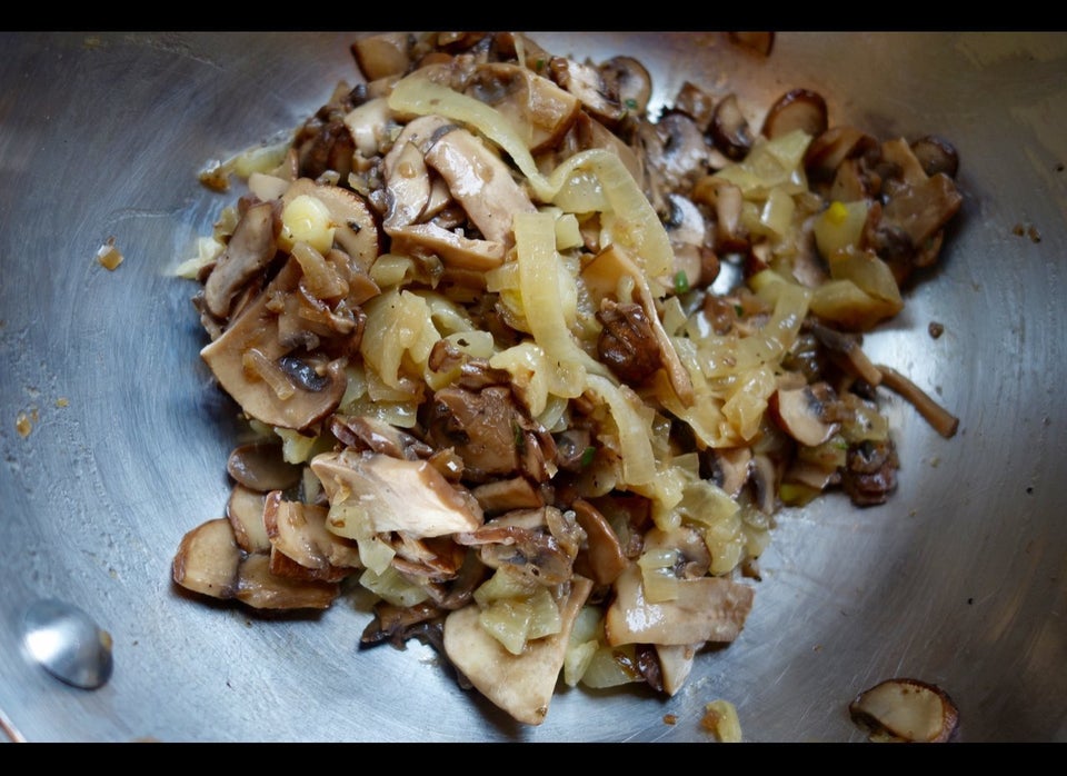 Surplus sauteed onions and mushrooms.