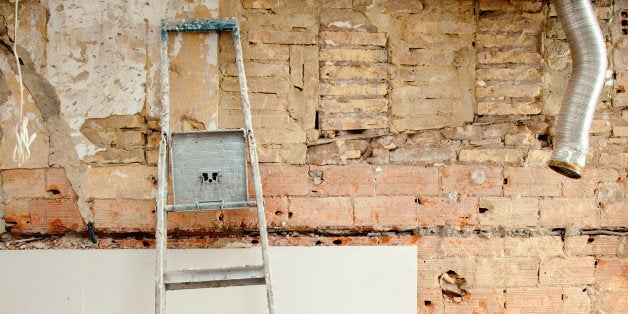 demolition debris in kitchen...