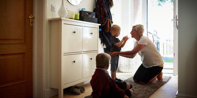 Mother getting her children ready for the school - Woman's morning routine