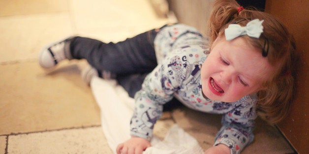 Toddler tantrum on floor