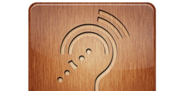 Icon, Button, Pictogram with Hearing Impairrment symbol